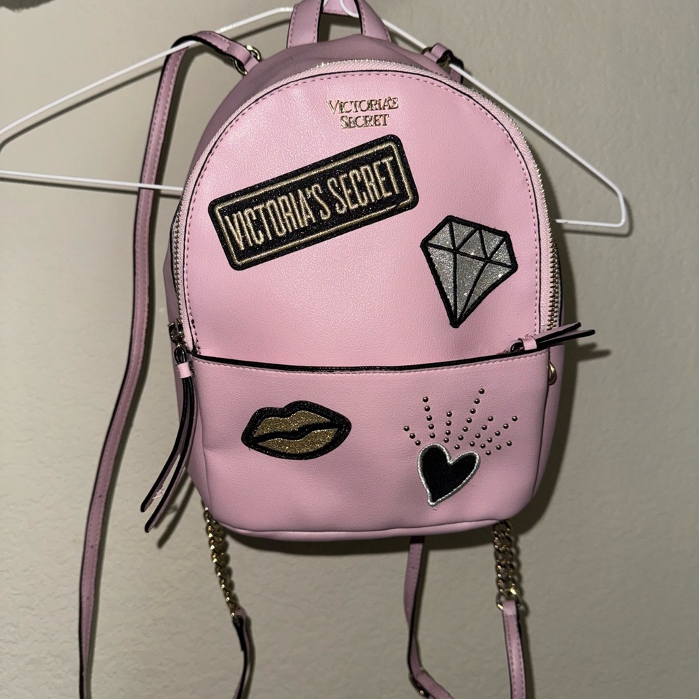 NWOT Victoria's Secret Pink Backpack with Fun Patches